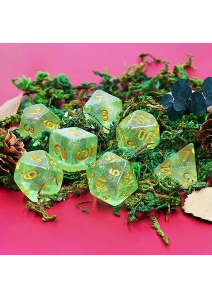 DICE 7-set: Green Iridescent